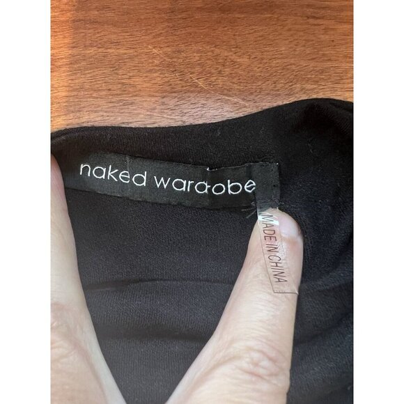 Naked Wardrobe Cropped Sleeveless Black Top Medium Open Back Athleisure Lounge - Picture 5 of 7